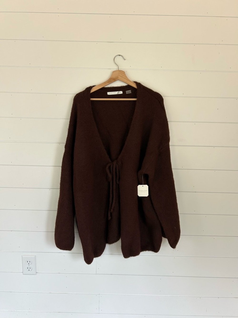 NWT Altar'd State Chocolate Brown Tie-Front Cardigan